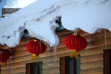 雪鄉(xiāng) 雙峰林場 春節(jié) 紅燈 燈