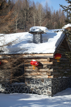 雪鄉(xiāng) 雙峰林場(chǎng) 春節(jié) 紅燈 燈
