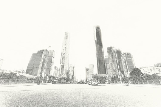 廣州城市線描 合層