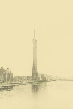 廣州城市線描  合層