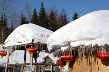 雪鄉(xiāng) 雙峰林場 春節(jié) 紅燈 燈
