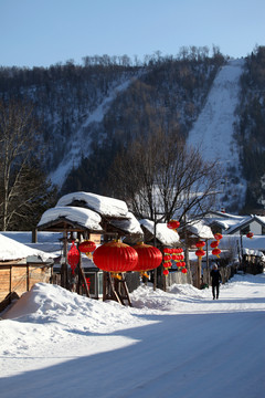 雪鄉(xiāng) 雙峰林場 春節(jié) 紅燈 燈