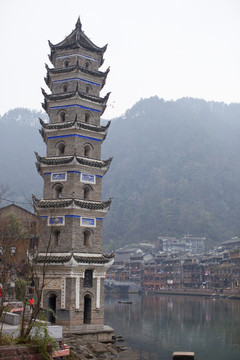 鳳凰古城 湘西 著名景點(diǎn) 冬天