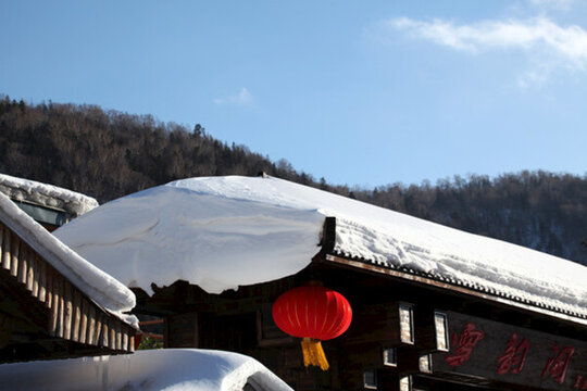 雪鄉(xiāng) 雙峰林場(chǎng) 春節(jié) 紅燈 燈