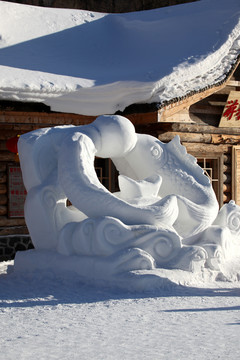 雪雕 雕塑 雪鄉(xiāng) 冰雪藝術(shù)