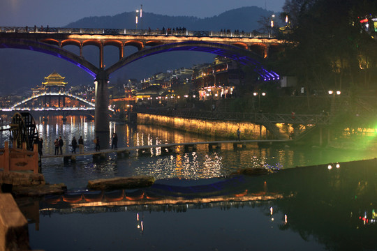 鳳凰古城 夜景 湘西 著名景點(diǎn)