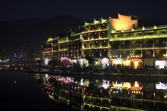 凤凰古城 夜景 湘西 著名景点