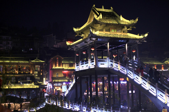 鳳凰古城 夜景 湘西 著名景點(diǎn)