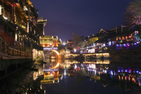 鳳凰古城 夜景 湘西 著名景點(diǎn)
