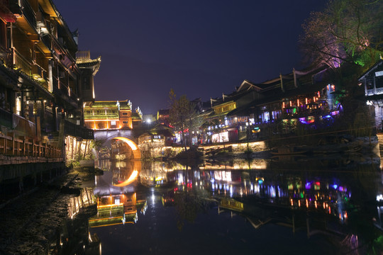 鳳凰古城 夜景 湘西 著名景點(diǎn)
