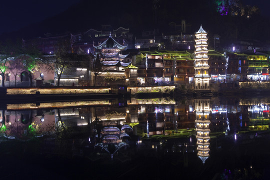 鳳凰古城 夜景 湘西 著名景點(diǎn)