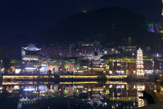 鳳凰古城 夜景 湘西 著名景點(diǎn)