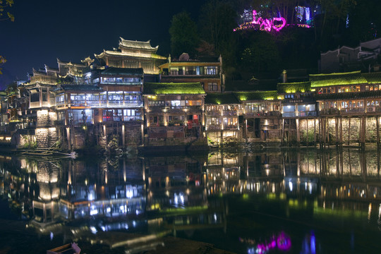 鳳凰古城 夜景 湘西 著名景點(diǎn)