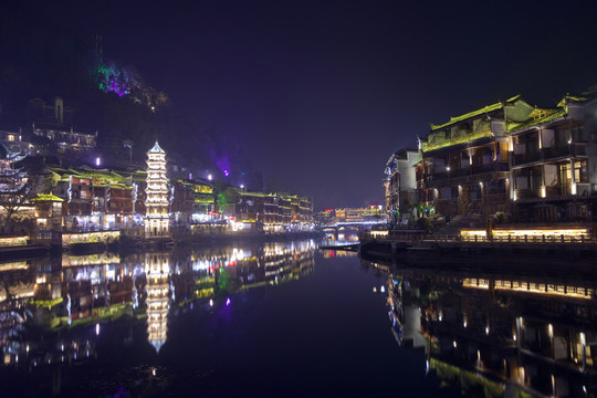 鳳凰古城 夜景 湘西 著名景點(diǎn)