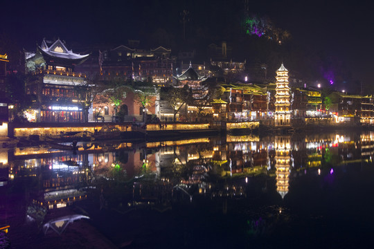 鳳凰古城 夜景 湘西 著名景點