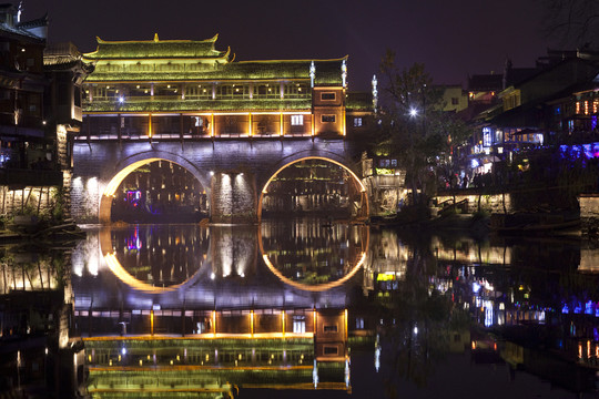 鳳凰古城 夜景 湘西 著名景點(diǎn)
