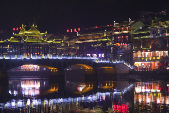 鳳凰古城 夜景 湘西 著名景點