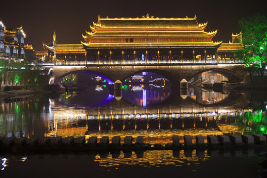 鳳凰古城 夜景 湘西 著名景點(diǎn)