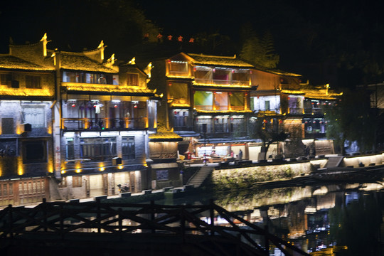 鳳凰古城 夜景 湘西 著名景點(diǎn)