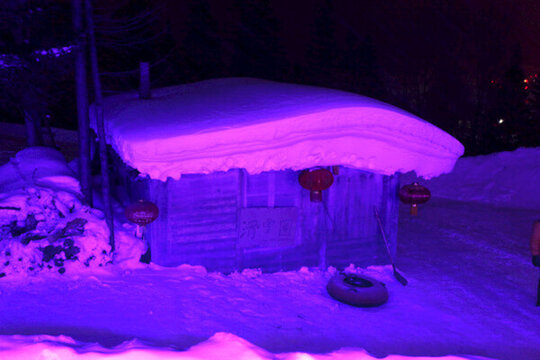 雪鄉(xiāng) 小屋 夜景 風(fēng)景 雪景