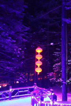 雪鄉(xiāng) 雙峰林場(chǎng) 春節(jié) 紅燈 燈