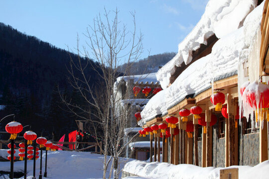 雪鄉(xiāng) 雙峰林場 春節(jié) 紅燈 燈