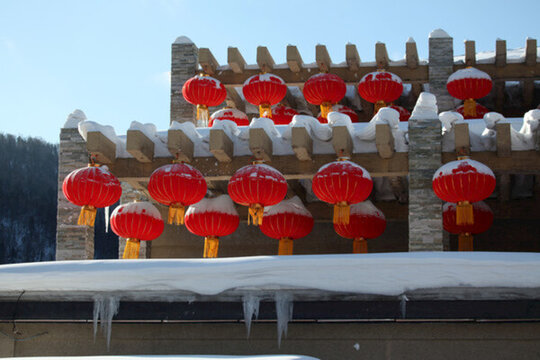 雪鄉(xiāng) 雙峰林場 春節(jié) 紅燈