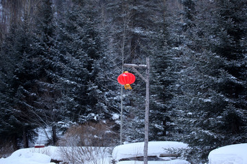 雪鄉(xiāng) 雙峰林場 春節(jié) 紅燈 燈