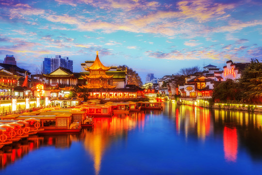 南京秦淮河夜景