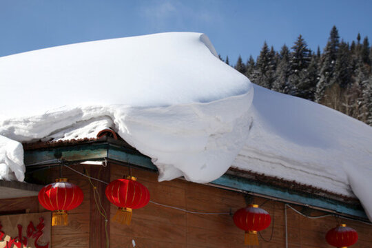 紅燈籠 節(jié)日 雪鄉(xiāng) 東北 雙峰