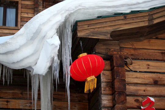 紅燈籠 節(jié)日 雪鄉(xiāng) 東北 雙峰