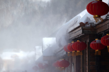 雪鄉(xiāng) 雙峰林場(chǎng) 春節(jié) 紅燈 燈