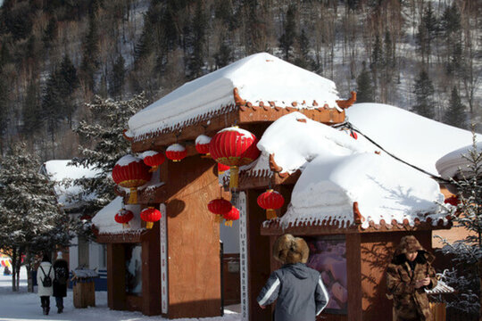 雪鄉(xiāng) 雙峰林場(chǎng) 春節(jié) 紅燈