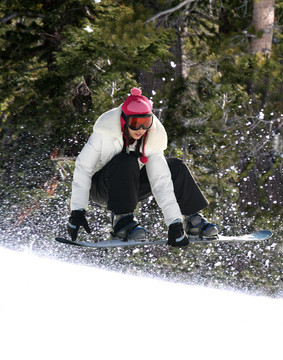 滑雪板在森林里