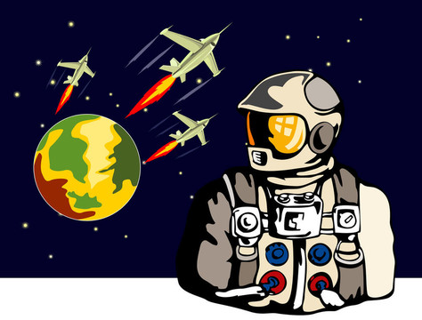 宇航員在宇宙飛船