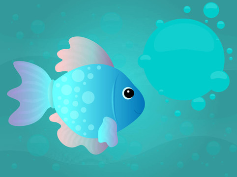 卡通魚的水下
