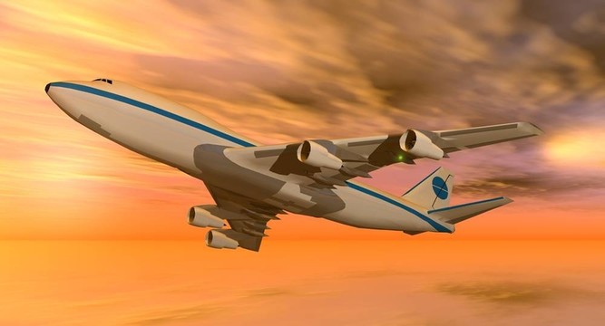 日落時的747架飛機