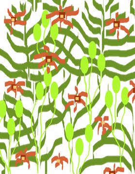 復古Fern Wallpaper