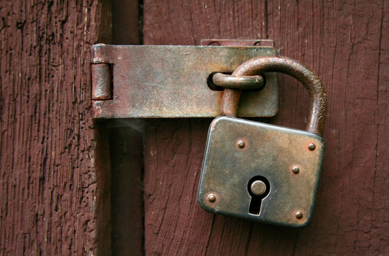 老Rusty Padlock