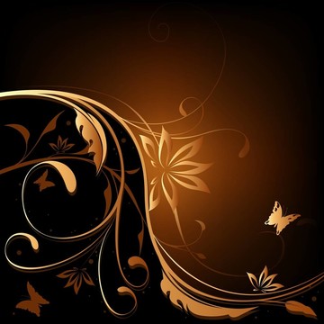 Brown Orange Floral的背景