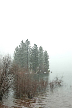 雪白的湖岸