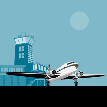 飛機與塔