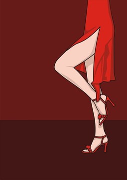 穿紅裙子的女人