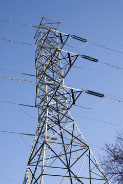 藍色電力塔