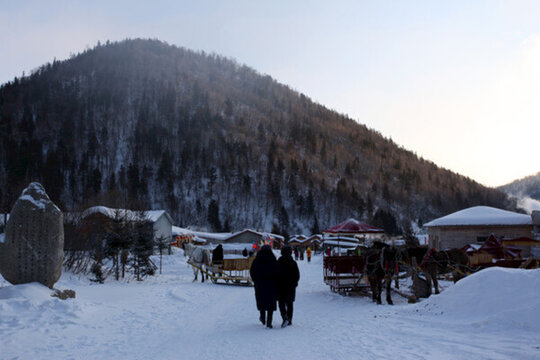 雪鄉(xiāng) 雪景 村莊 東北 房屋