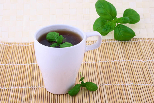 水果和新鮮薄荷茶