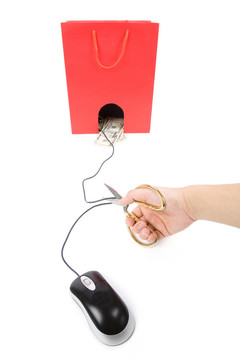 購物袋和電腦鼠標(biāo)