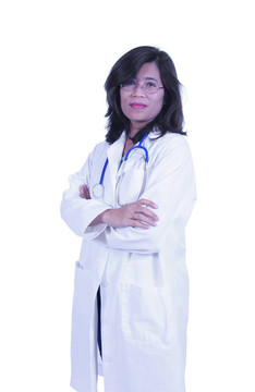 隨著亞洲女性醫(yī)生的聽診器