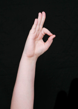 手語(yǔ)字母F