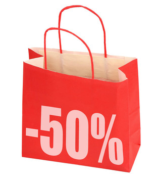 帶50%號(hào)標(biāo)志的購(gòu)物袋